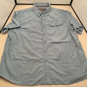 Realtree Shirt Adult Size XXL Blue Check Short Sleeve Button Front Men
